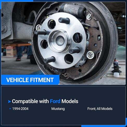Autoround 513115 محمل العجلة الأمامية ومجموعة المحور مناسب لـ 1994-2004 Ford Mustang، 5 العروات مع ABS in Saudi Arabia