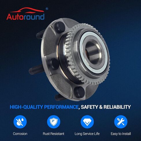 Autoround 513115 محمل العجلة الأمامية ومجموعة المحور مناسب لـ 1994-2004 Ford Mustang، 5 العروات مع ABS in Saudi Arabia