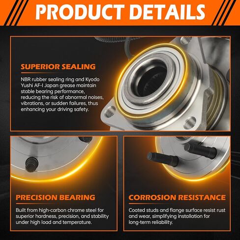 GAHA 515126 Front Wheel Hub and Bearing Compatible for Ram 1500 2011/Dodge Ram 1500 2009 2010; 5 Lugs w/ABS Wheel Bearing and Hub 2PCS in Kuwait