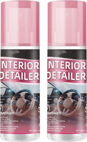 قطعتان من منظف السيارة الداخلي، منظف عميق للتلميع، تفاصيل داخلية كبيرة بسعة 15 أونصة، منظف الإطارات، مناسب لتنظيف الأسطح المطاطية والجلدية داخل السيارة in Kuwait