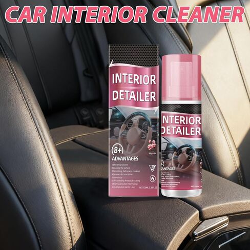 قطعتان من بخاخ التفاصيل الداخلية، منظف داخلي للسيارة، منظف تلميع بخاخ داخلي للسيارة، منظف عميق للتلميع، منظف الإطارات، مناسب لتنظيف الأسطح المطاطية والبلاستيكية والجلدية داخل السيارة in Kuwait