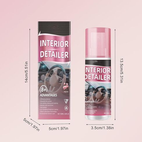 قطعتان من بخاخ التفاصيل الداخلية، منظف داخلي للسيارة، منظف تلميع بخاخ داخلي للسيارة، منظف عميق للتلميع، منظف الإطارات، مناسب لتنظيف الأسطح المطاطية والبلاستيكية والجلدية داخل السيارة in Kuwait