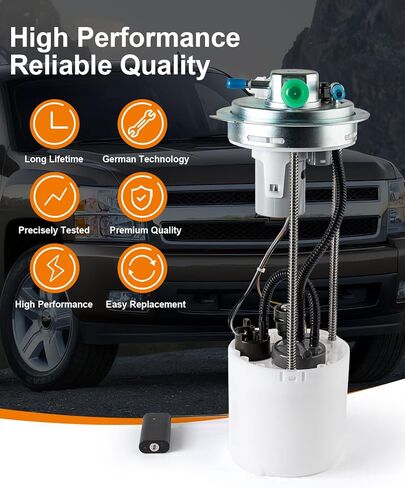 Electric Fuel Pump Assembly Compatible with Chevy Silverado 1500 & GMC Sierra 1500 2007-2008 V8 4.8L 5.3L 6.0L Replace E3747M VANBOL0053-A with Sending Unit Pressure Sensor Pickup in Saudi Arabia