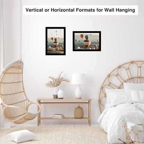5.5x8.5 Picture Frame Set of 6 for Wall or Tabletop, Wall Mounting Horizontally or Vertically, 5.5 x 8.5 Wall Photo Frame with Shatter Resistant Plexiglass, 6 Pack, Black in Saudi Arabia