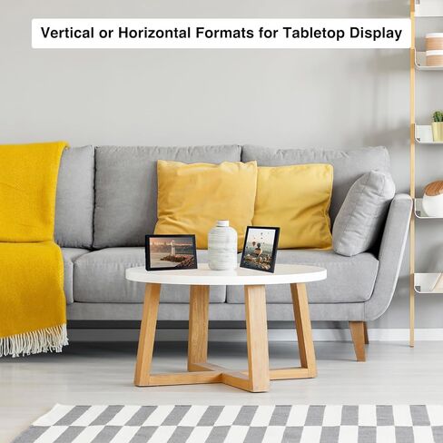 5.5x8.5 Picture Frame Set of 6 for Wall or Tabletop, Wall Mounting Horizontally or Vertically, 5.5 x 8.5 Wall Photo Frame with Shatter Resistant Plexiglass, 6 Pack, Black in Saudi Arabia
