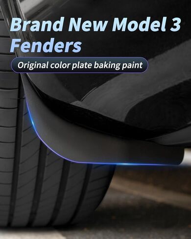 2024 Model 3 Highland Mud Flaps Car Splash Guards Tire Protector, Original Design No Drilling Splash Guards Fender Compatible with Tesla Model 3 2024 (Front and Rear 4 pcs) in Kuwait