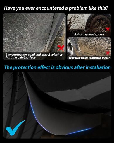 2024 Model 3 Highland Mud Flaps Car Splash Guards Tire Protector, Original Design No Drilling Splash Guards Fender Compatible with Tesla Model 3 2024 (Front and Rear 4 pcs) in Kuwait