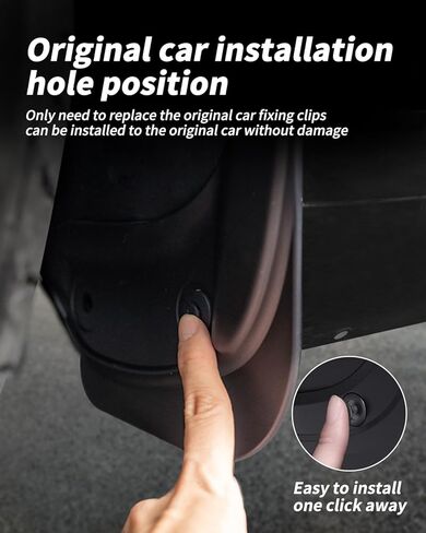 2024 Model 3 Highland Mud Flaps Car Splash Guards Tire Protector, Original Design No Drilling Splash Guards Fender Compatible with Tesla Model 3 2024 (Front and Rear 4 pcs) in Kuwait