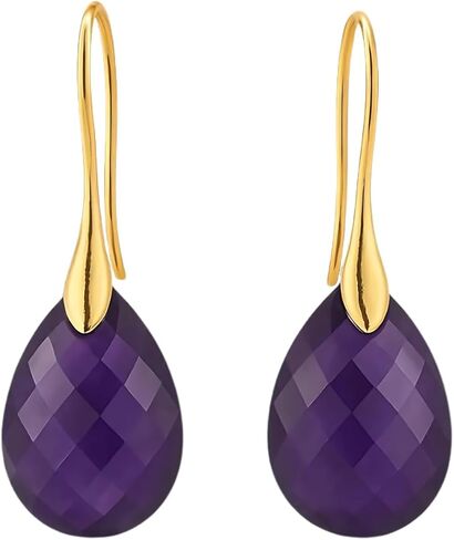 Gempires Gemstone Drop Dangle Earrings for women – Hypoallergenic Earrings with Labradorite, Tiger Eye, Rainbow Moonstone, Amazonite, Green Onyx, Amethyst, Rose Quartz, Aquamarine, Prehnite in Saudi Arabia