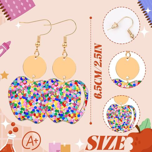 Teacher's Earrings for Women - Cute Pink Apple Earrings for Teacher Appreciation Day Birthday Gifts in Kuwait