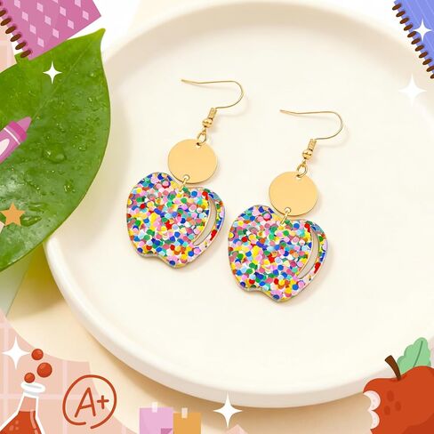 Teacher's Earrings for Women - Cute Pink Apple Earrings for Teacher Appreciation Day Birthday Gifts in Kuwait