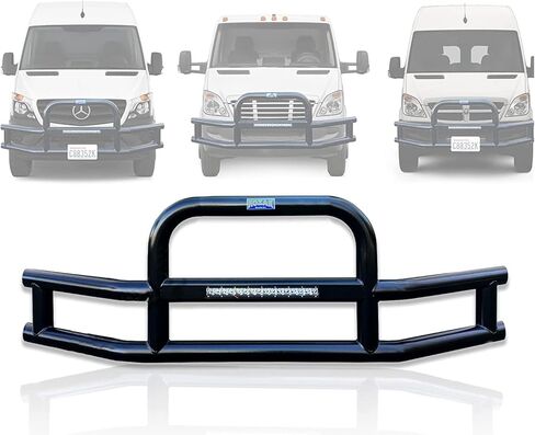 Kozak 3 "واقي ممتص للصدمات دائري مع شريط LED مدمج متوافق مع دودج، متوافق مع شاحنات Freightliner Sprinter Vans وMercedes Sprinter Vans وRam وFord - ملاءمة عالمية لجميع الموديلات in Kuwait
