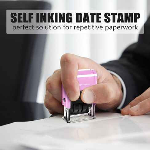 Date Stamp with Turned in Self-Inking Office Rubber Date Stamp Custom Turned in Phrase Date Stamp for Business 12-Year Band Purple 2024 in Kuwait