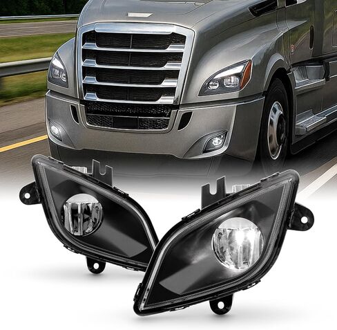 AKKON - Fit 2018 2019 2020 2021 2022 2023 Freightliner Cascadia 126 Class 8 Truck LED Fog Light Lamp Black OE Style Driver Side in Saudi Arabia