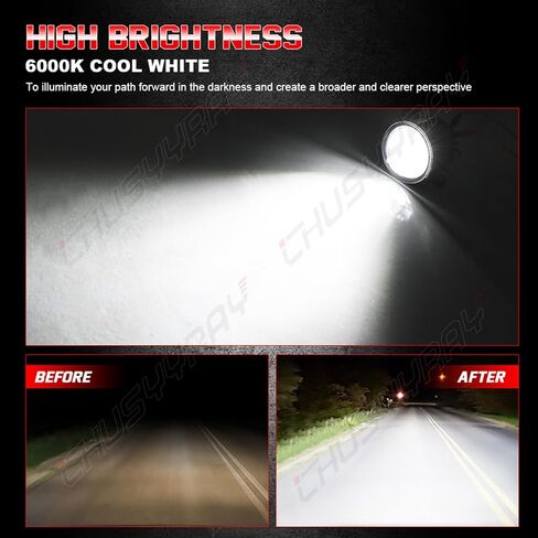 CHUSYYRAY Fog Light Assembly Compatible with Jeep Cherokee Fog Lights Assembly 2014 2015 2016 2017 2018, LED Front Left & Right Bumper Clear Lens Fog Lights, 6000K White Super Bright, Pack of 2 in Kuwait