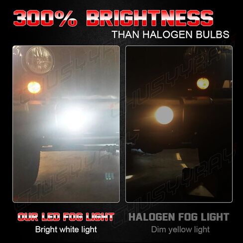 CHUSYYRAY Fog Light Assembly Compatible with Jeep Cherokee Fog Lights Assembly 2014 2015 2016 2017 2018, LED Front Left & Right Bumper Clear Lens Fog Lights, 6000K White Super Bright, Pack of 2 in Kuwait