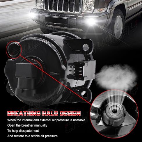 CHUSYYRAY Fog Light Assembly Compatible with Jeep Cherokee Fog Lights Assembly 2014 2015 2016 2017 2018, LED Front Left & Right Bumper Clear Lens Fog Lights, 6000K White Super Bright, Pack of 2 in Kuwait