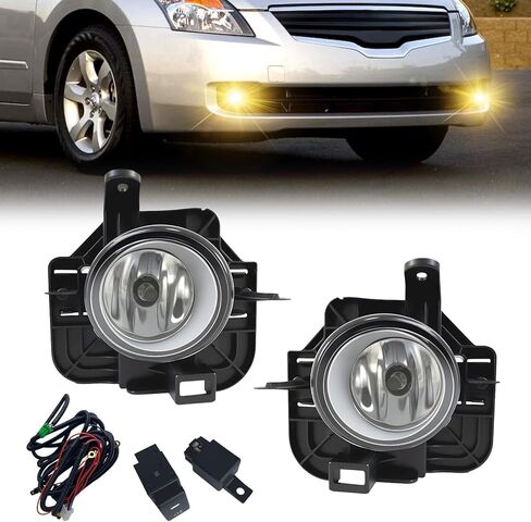 Fog Lights Compatible with 2007-2009 Nissan Altima 4DR Sedan Bumper Driving Fog Lamps Assemblies with Switch and Wiring Harness in Saudi Arabia