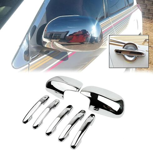 12PCS/Set Chrome Side Mirror Cover + Door Handle Cover Trim for Toyota RAV4 2006 2007 2008 2009 2010 2011 2012 in Saudi Arabia