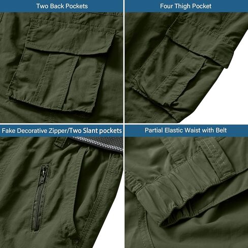 linlon Men's Outdoor Casual Quick Drying Lightweight Hiking Cargo Pants with 8 Pockets in Saudi Arabia