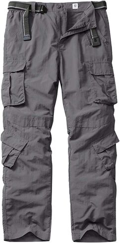 linlon Men's Outdoor Casual Quick Drying Lightweight Hiking Cargo Pants with 8 Pockets in Kuwait