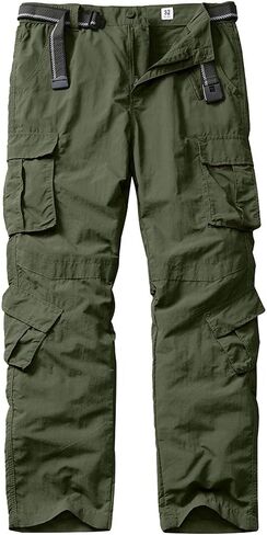 linlon Men's Outdoor Casual Quick Drying Lightweight Hiking Cargo Pants with 8 Pockets in Saudi Arabia