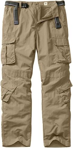 linlon Men's Outdoor Casual Quick Drying Lightweight Hiking Cargo Pants with 8 Pockets in Saudi Arabia
