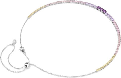 Swarovski Matrix Tennis necklace, Gradient of round cuts, Multicolored, Rhodium plated in Saudi Arabia
