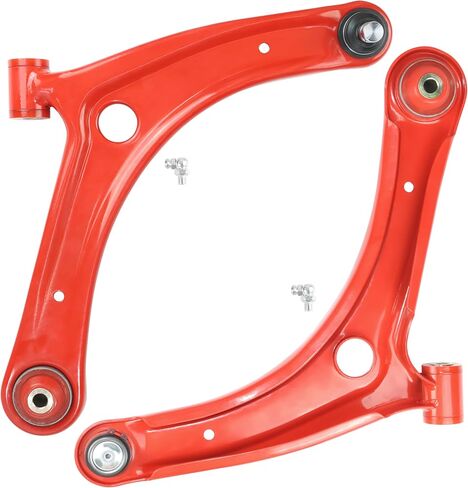 2pc Front Lower Control Arms w/Ball Joints for 07-17 Dodge Caliber Jeep Patriot Compass, Lower Control Arms w/Ball Joint Replacement MS25188 MS25189 (K620066 K620065) - PU Bushing Upgrade, Red in Kuwait