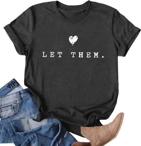 Womens Let Them Shirt Mental Health Awareness T-Shirt Inspirational Tee Shirt Positive Short Sleeve Top in Saudi Arabia