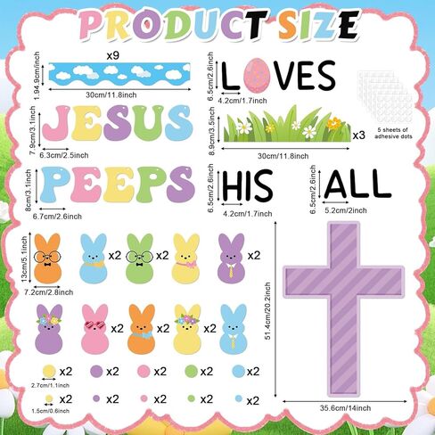 Easter Christian Bulletin Board Set Jesus Loves All His Classroom Decorations Bunny Cross Eggs Religious Bulletin Board Cutouts for Easter Spring Sunday School Church Chalkboard Decor Supplies in Saudi Arabia