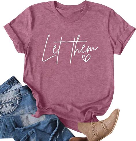 Womens Let Them Shirt Mental Health Awareness T-Shirt Inspirational Tee Shirt Positive Short Sleeve Top in Saudi Arabia