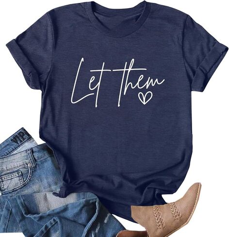 Womens Let Them Shirt Mental Health Awareness T-Shirt Inspirational Tee Shirt Positive Short Sleeve Top in Saudi Arabia