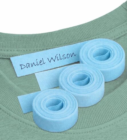 Haberdashery Online - Pink Write On Iron-on Fabric Labels for Children's Clothes, School, Nursery, Residence, 3m x 1cm Roll, No Pen Included - Color: Pink Fabric, Material: Polyester in Saudi Arabia