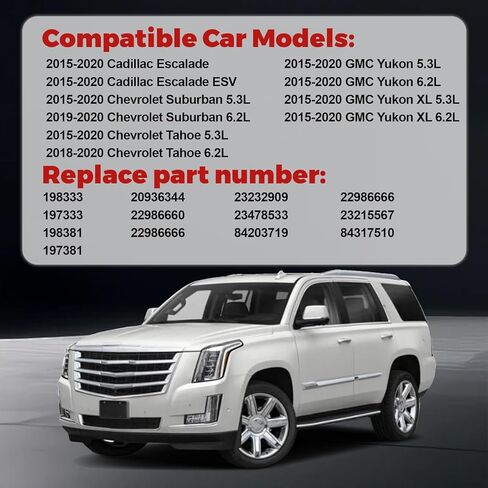 Air Conditioner AC Compressor with Clutch Compatible with Suburban Tahoe,Escalade,Escalade ESV,Yukon,Yukon XL 2015-2020 Replace 22986666 84203719 198333 in Kuwait