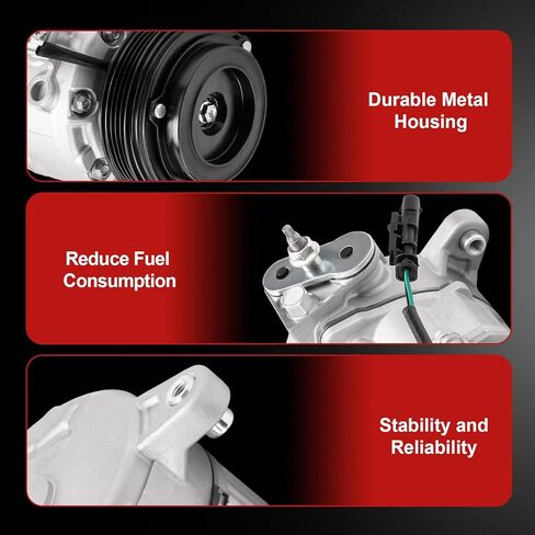 Air Conditioner AC Compressor with Clutch Compatible with Suburban Tahoe,Escalade,Escalade ESV,Yukon,Yukon XL 2015-2020 Replace 22986666 84203719 198333 in Kuwait