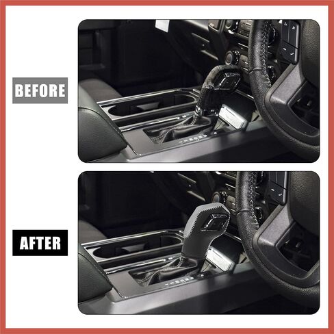 ACROPIX Car Faux Leather Black White Gear Shift Knob Cover for Ford Focus 2012-2018 Escape 2013-2019 Fusion 2013-2016 Fiesta Transit Van White Line Car Parts in Saudi Arabia