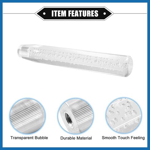 Gear Shift Knob Stick, 30cm Faux Crystal Transparent Bubble Gear Shifter Universal for Manual Transmission Vehicle Durable Acrylic Clear with Adapter Item Replacement in Saudi Arabia