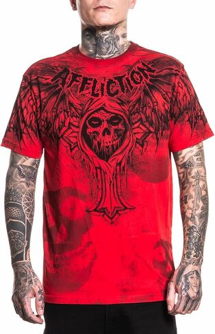 تي شيرت Affliction Misfits للرجال، طباعة جرافيك، كم قصير in Kuwait