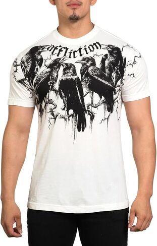 تي شيرت Affliction Misfits للرجال، طباعة جرافيك، كم قصير in Kuwait