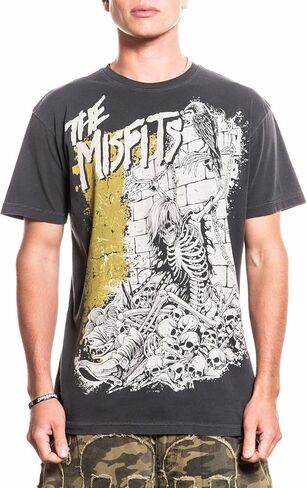 تي شيرت Affliction Misfits للرجال، طباعة جرافيك، كم قصير in Kuwait