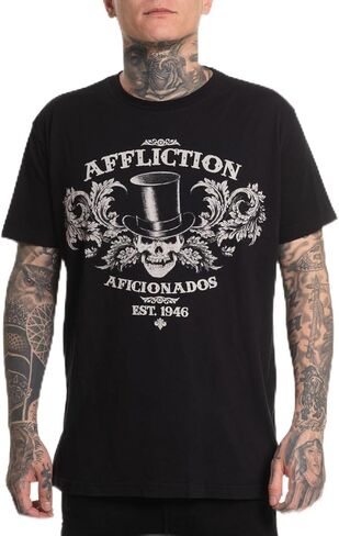 تي شيرت Affliction Misfits للرجال، طباعة جرافيك، كم قصير in Kuwait