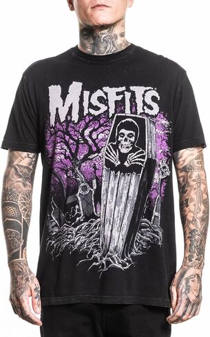تي شيرت Affliction Misfits للرجال، طباعة جرافيك، كم قصير in Kuwait