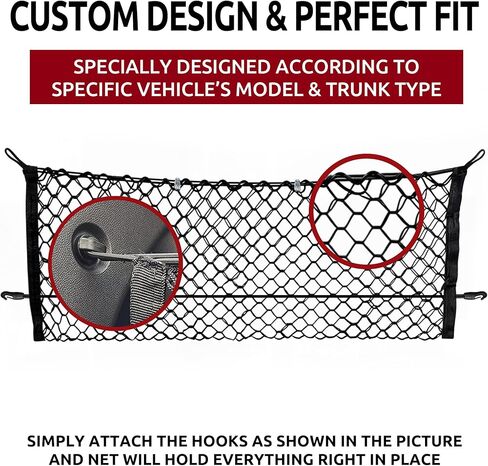 Envelope Style Automotive Elastic Trunk Mesh Cargo Net for Buick Encore GX 2020-2026 - Premium Trunk Organizer and Storage - Luggage Net for Crossover - Best Car Organizer for Buick Encore GX in Saudi Arabia