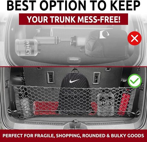 Envelope Style Automotive Elastic Trunk Mesh Cargo Net for Buick Encore GX 2020-2026 - Premium Trunk Organizer and Storage - Luggage Net for Crossover - Best Car Organizer for Buick Encore GX in Saudi Arabia