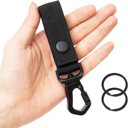 حامل مفاتيح بحلقة حزام للرجال مع حلقات مفاتيح، حامل حلقة مفاتيح عالي التحمل مع مشبك بوابة معدني ذاتي القفل، ملحقات سلسلة مفاتيح EDC سلسلة مفاتيح للرجال، حلقة مفاتيح خارجية بمشبك حلقة مفاتيح للسيارة للرجال in Kuwait
