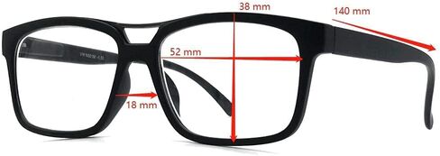 BillyJoe Nearsighted Glasses for Distance Driving Myopia Glasses for Men Women (2Pairs) Rectangular Square Shape in Saudi Arabia