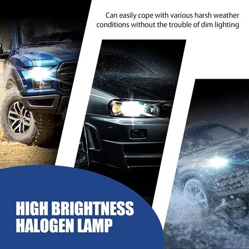 2 PCS H16 Car Front Lighting Halogen Bulb, 21W All-in-one Anti-vibration Anti-UV Quartz Plug-and-play High Low Beam, Ultra-bright Beam 60000H Lifespan Bulb Replacement, for Cars (White) in Kuwait