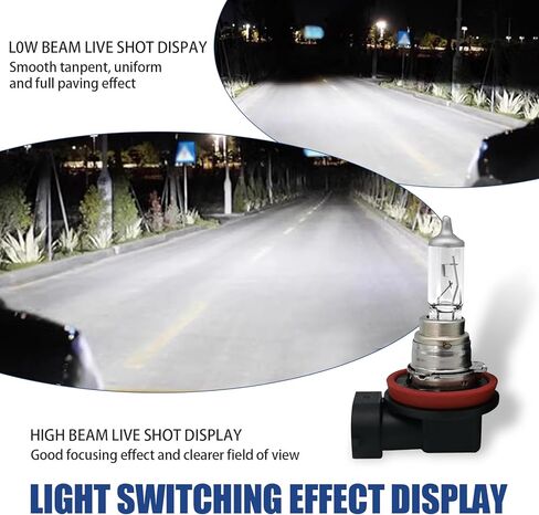 2 PCS H16 Car Front Lighting Halogen Bulb, 21W All-in-one Anti-vibration Anti-UV Quartz Plug-and-play High Low Beam, Ultra-bright Beam 60000H Lifespan Bulb Replacement, for Cars (White) in Kuwait