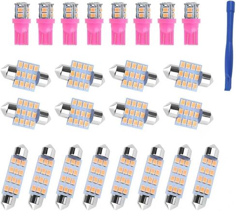24PCS Interior Car Lights LED Kit,Super Bright 6500K Interior Dome Light for Side Marker/Map/License/Trunk Light,Upgrade T10/31mm/42mm Car Lights Interiors Kit with Pry Tool (White) in Saudi Arabia